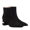 Miu Miu Shearling Suede Ankle Boot Deserto - Black
