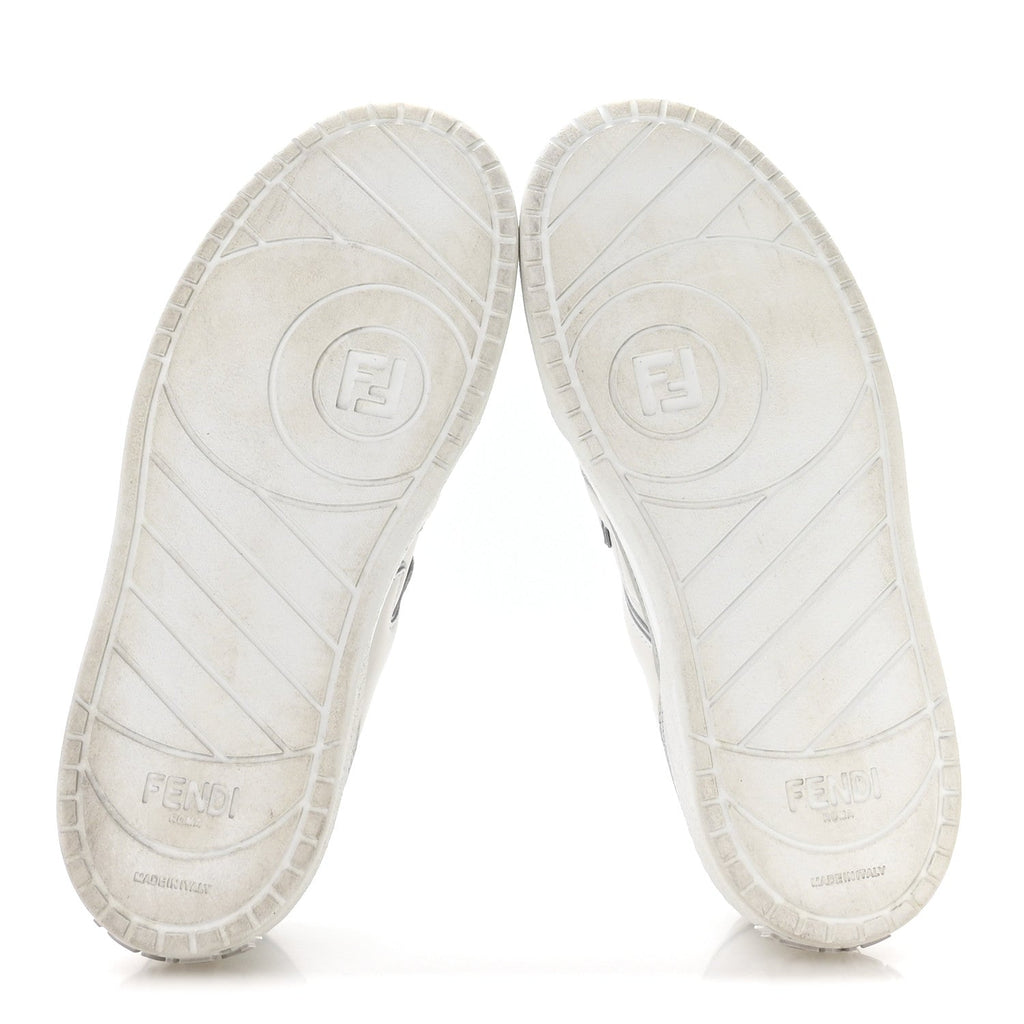 SUEDE VITELLO FENDI LOGO MATCH LOW TOP SNEAKERS CREAM TOBACCO BLACK