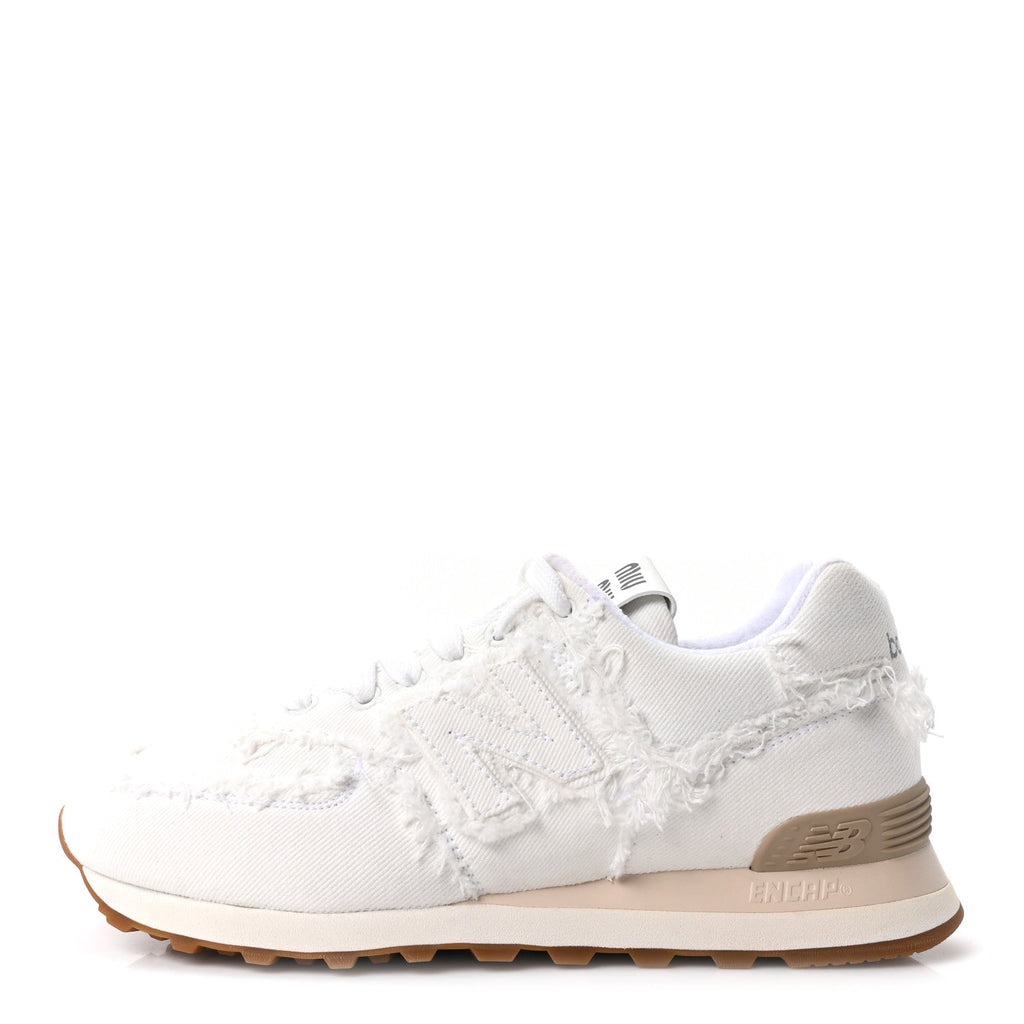 X NEW BALANCE DENIM MARMORIZZATO 574 SNEAKERS WHITE