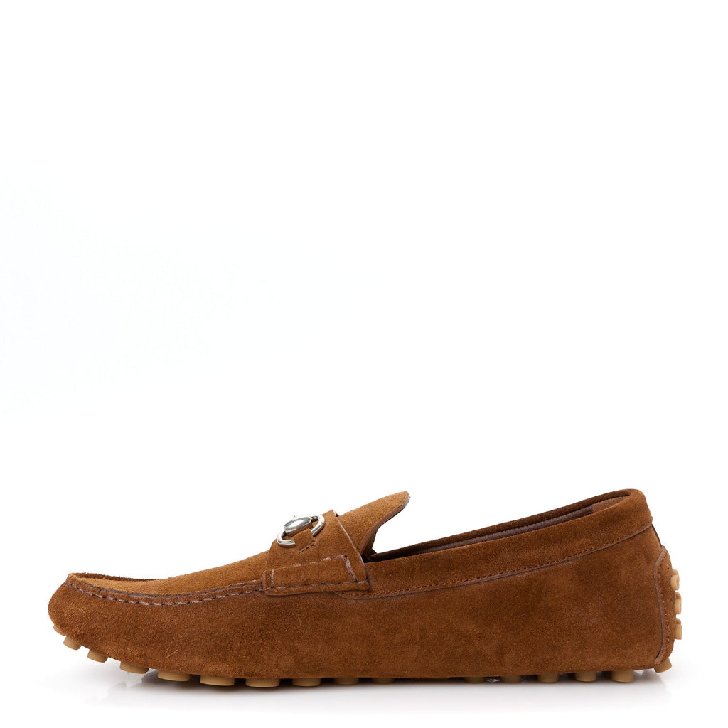 SUEDE MENS HORSEBIT DRIVER LOAFERS CUIR