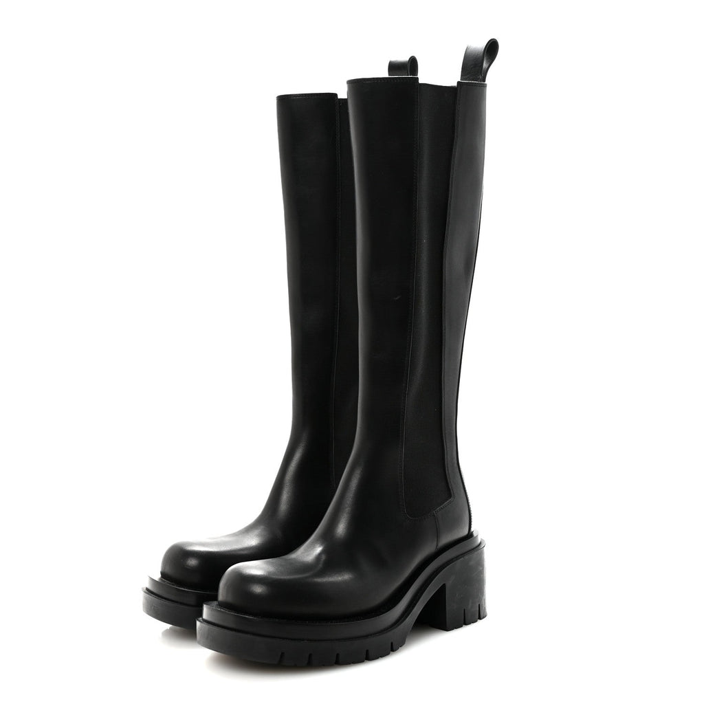 CALFSKIN THE LUG CHELSEA /70MM TALL BOOTS BLACK