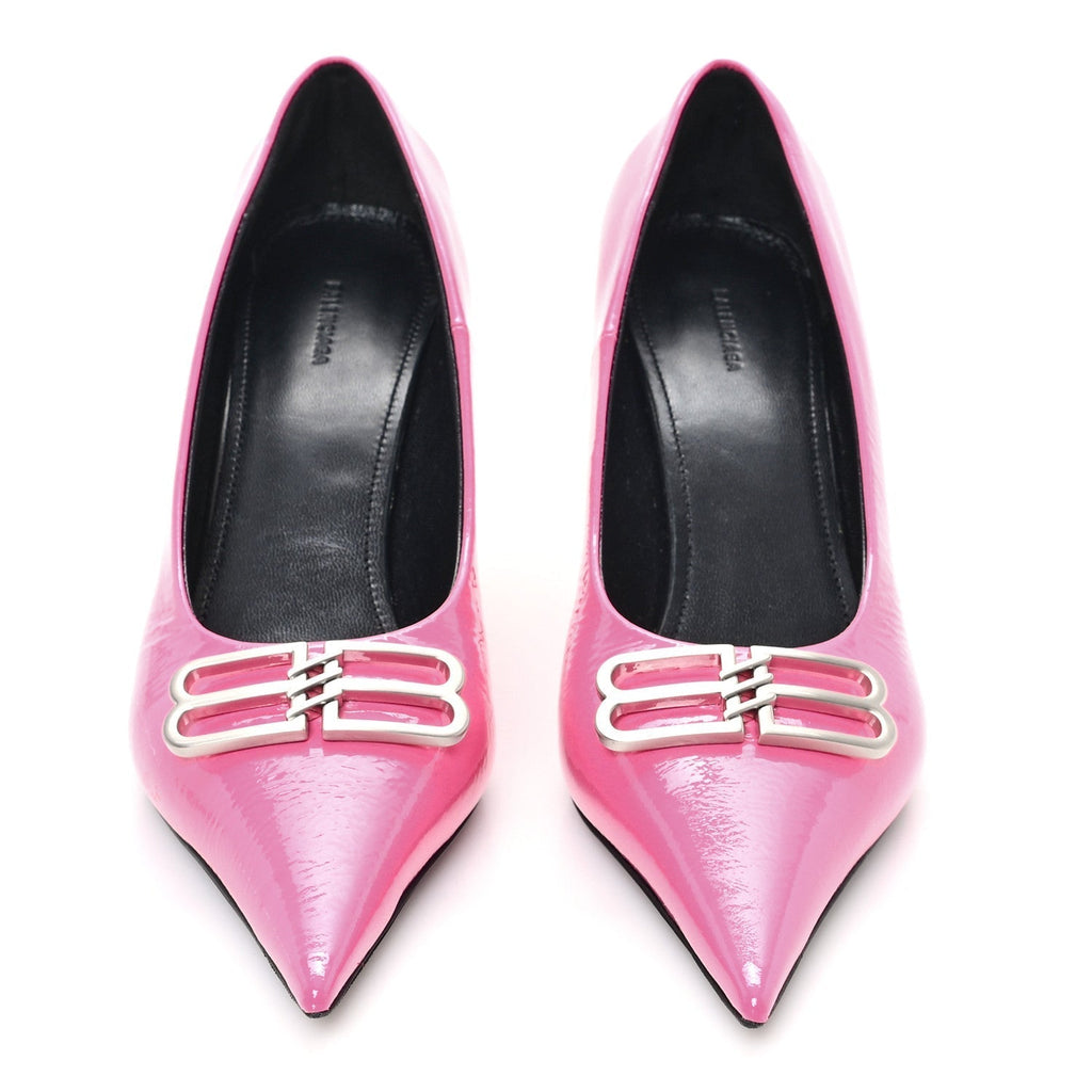 SHINY CALFSKIN BB SQUARE KNIFE 80MM PUMPS SWEET PINK