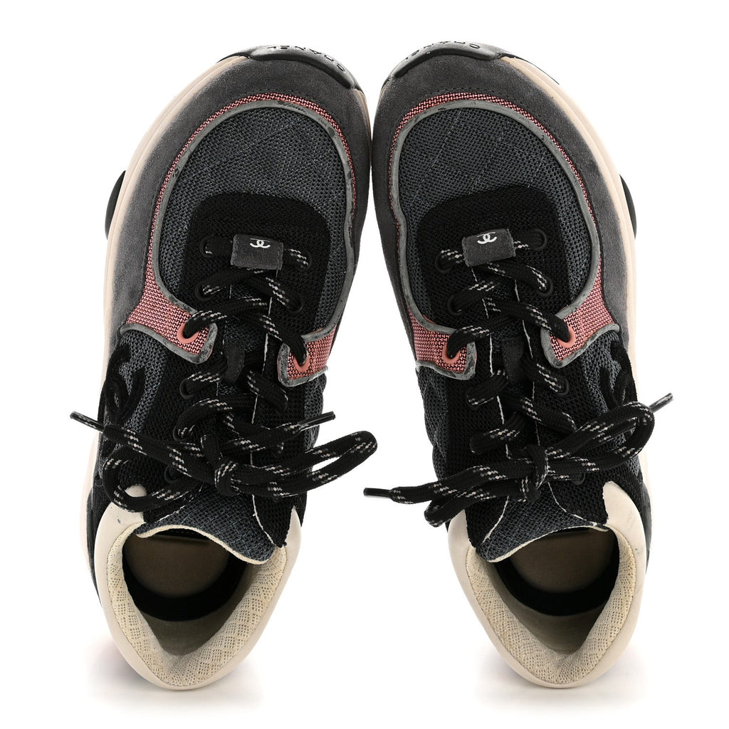 FABRIC CALFSKIN SUEDE WOMENS CC SNEAKERS GREY PINK