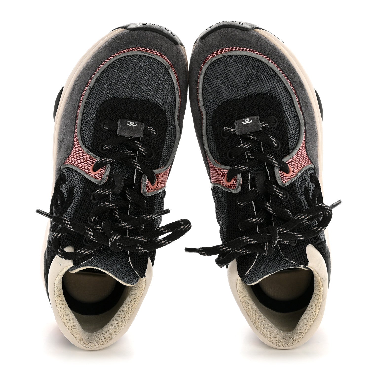 FABRIC CALFSKIN SUEDE WOMENS CC SNEAKERS GREY PINK
