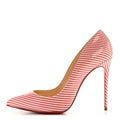 PATENT PIGALLE FOLLIES STRIPES 100 PUMPS SMOOTHIE WHITE