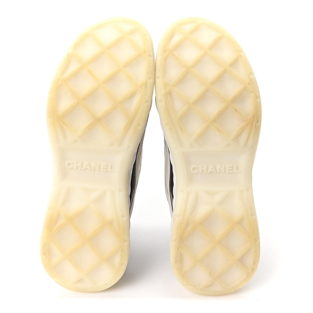 SUEDE CALFSKIN NYLON GROSGRAIN CC SNEAKERS WHITE