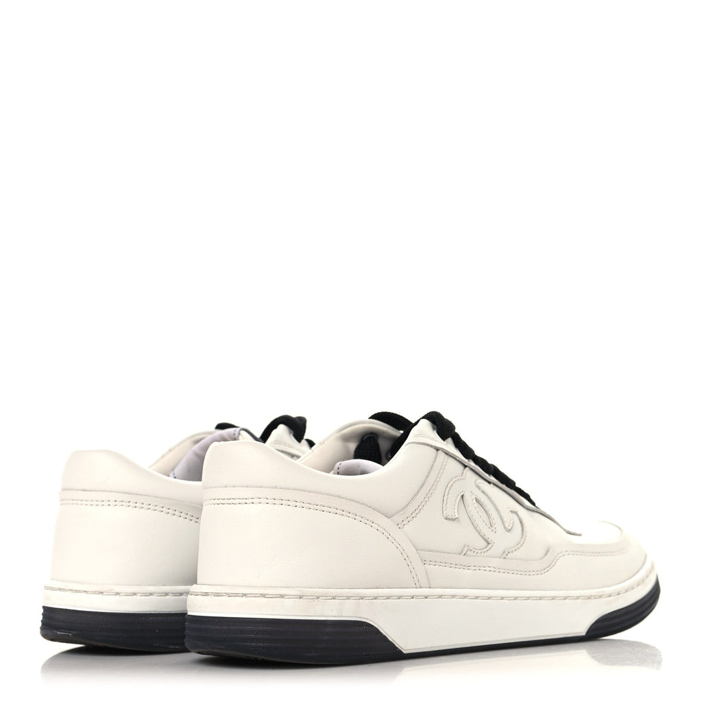 CALFSKIN CC WOMENS SNEAKERS WHITE BLACK