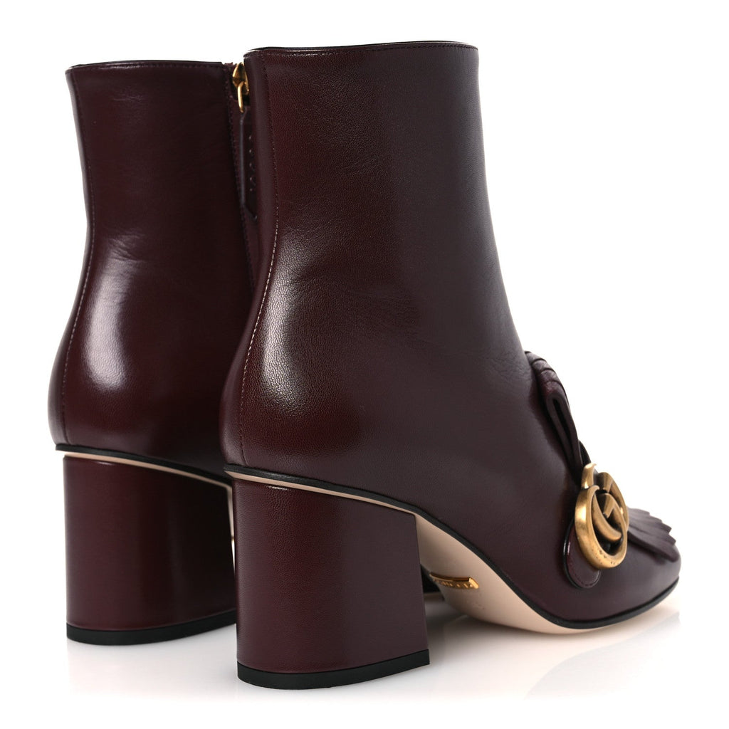 MALAGA KID GG MARMONT FRINGE 75MM ANKLE BOOTS VINTAGE BORDEAUX