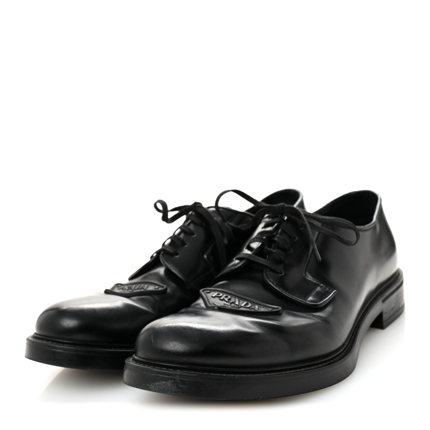 SPAZZOLATO TRIANGLE MENS DERBY LOAFERS BLACK