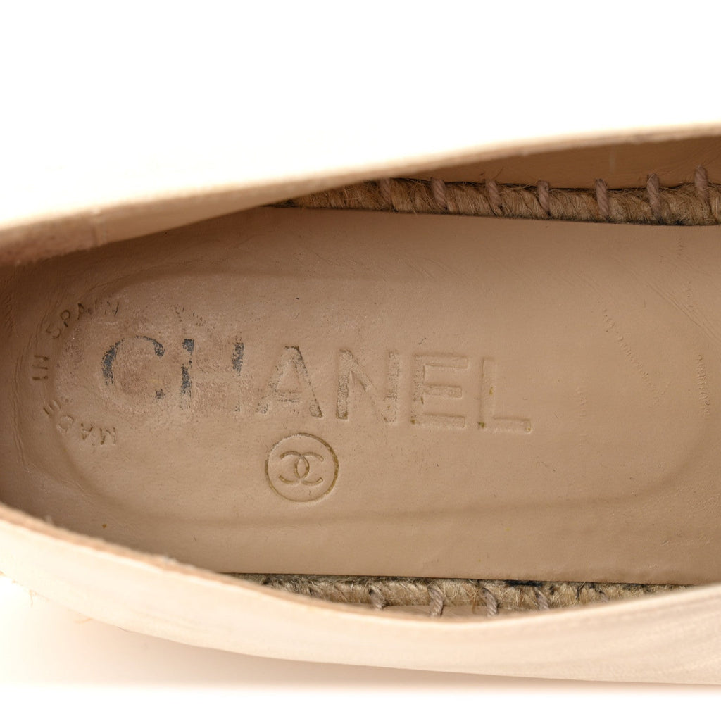 LAMBSKIN CC ESPADRILLES WHITE BLACK