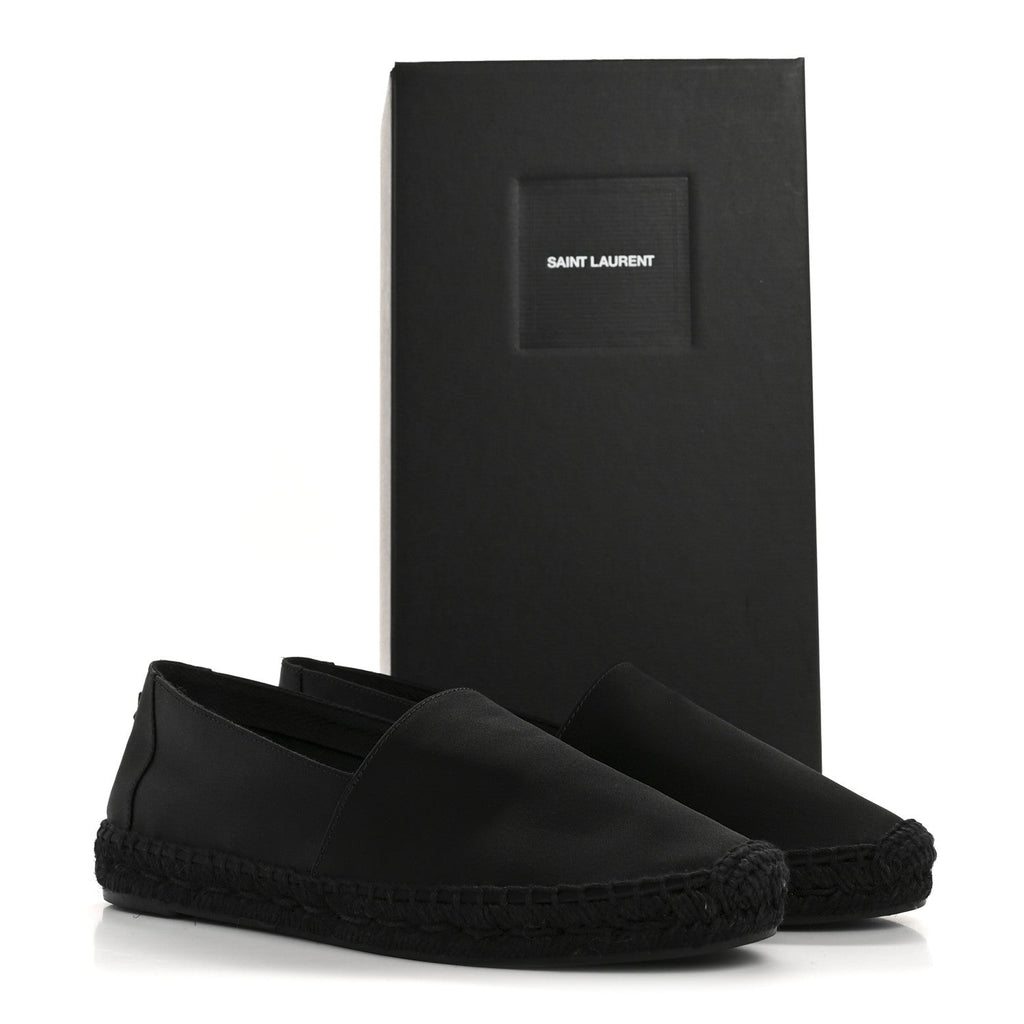 CREPE SATIN ELBA ESPADRILLES BLACK