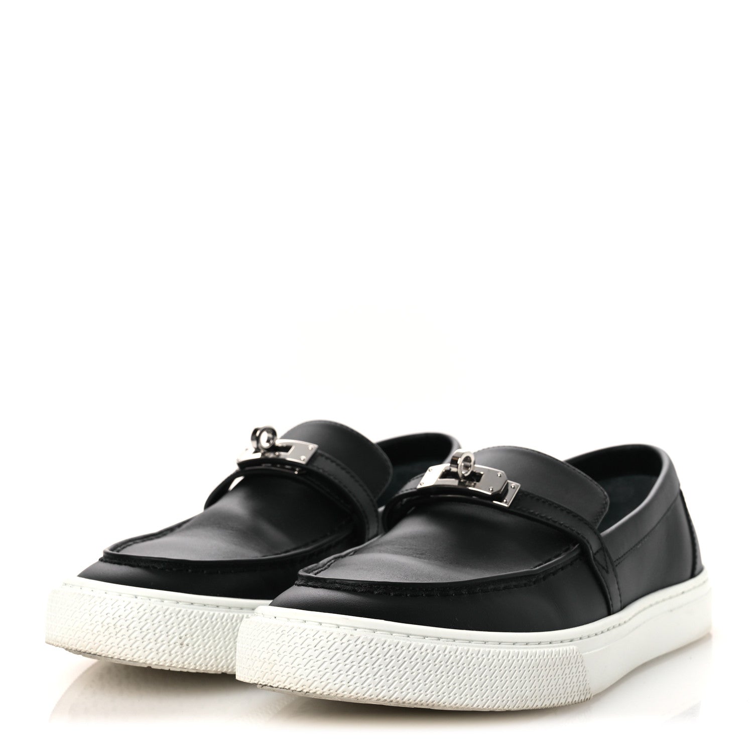 CALFSKIN GAME SLIP ON SNEAKERS BLACK