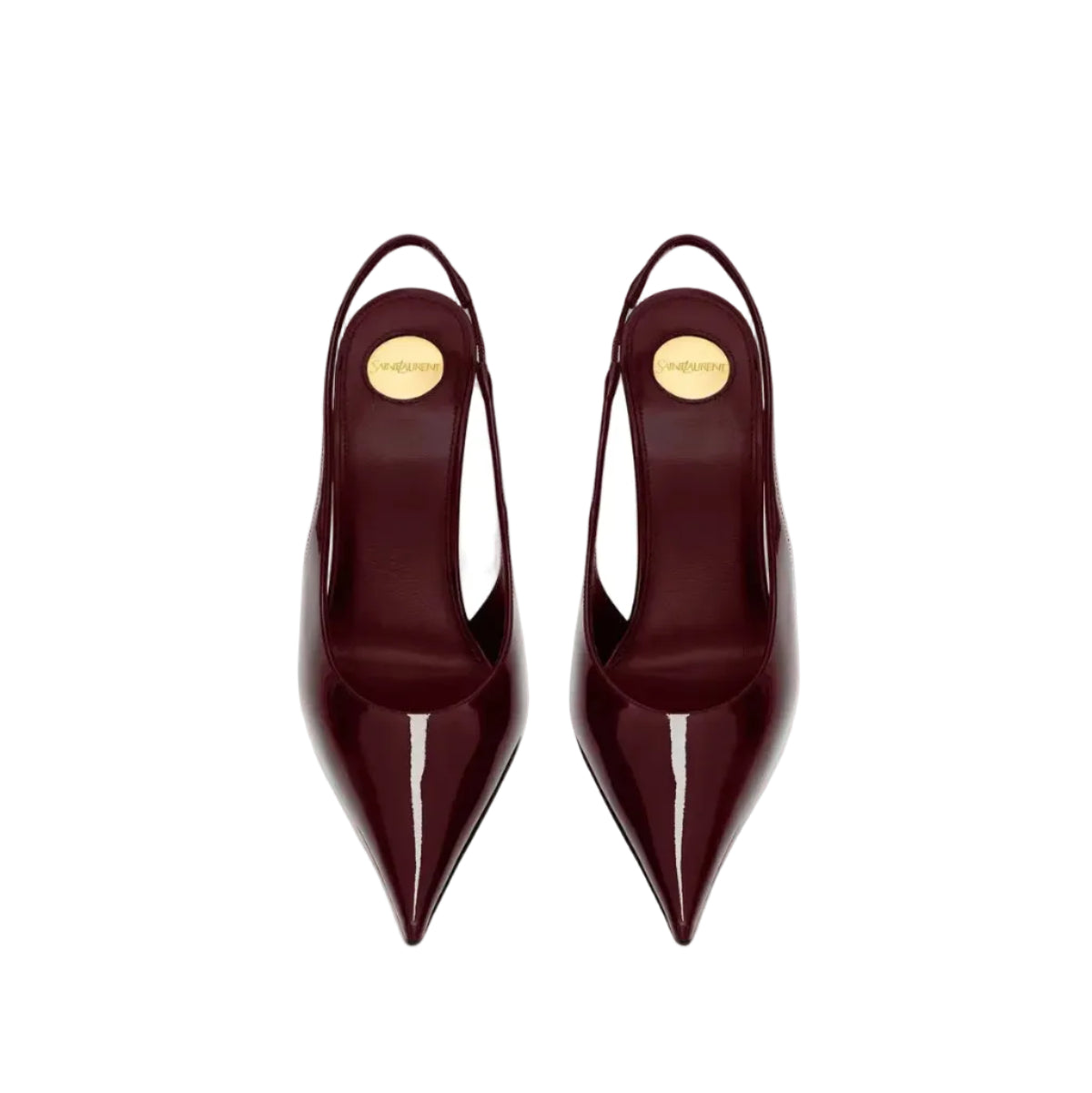 YSL P.A.R.I.S SLINGBACK PUMPS IN LEATHER MARRON GLACE