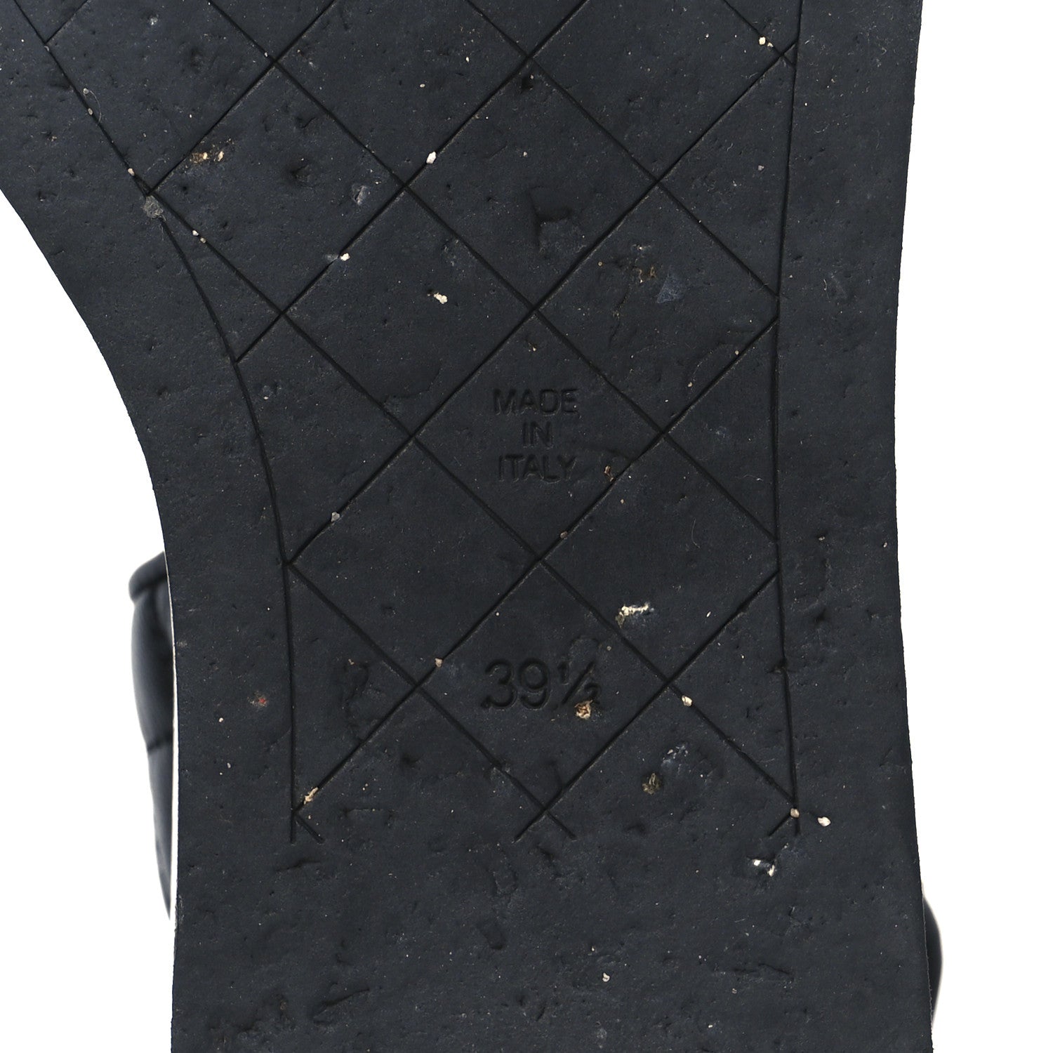 LAMBSKIN QUILTED CC PLATFORM SANDALS BLACK