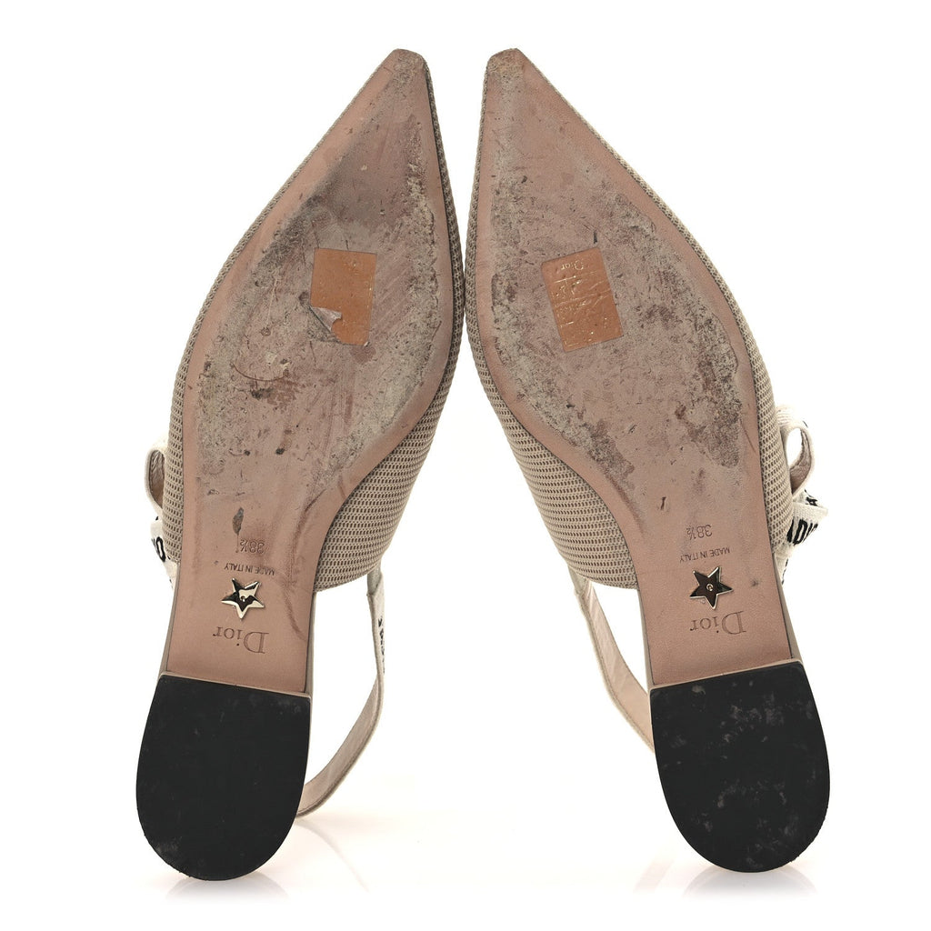 TECHNICAL CANVAS RIBBON J'ADIOR SLINGBACK BALLET FLATS POWDER NUDE