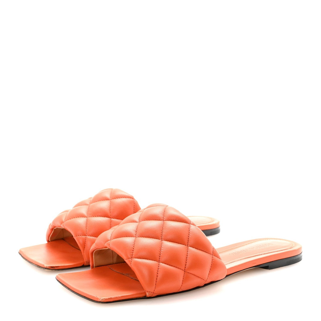 NAPPA MATELASSE PADDED FLAT SANDALS ORANGE