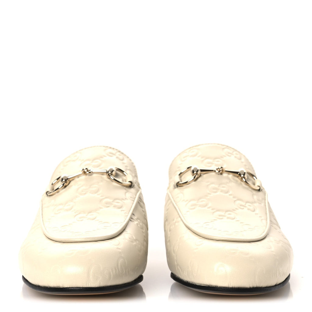GLAMOUR CALFSKIN GUCCISSIMA WOMENS PRINCETOWN SLIPPERS NEW IVOIRE