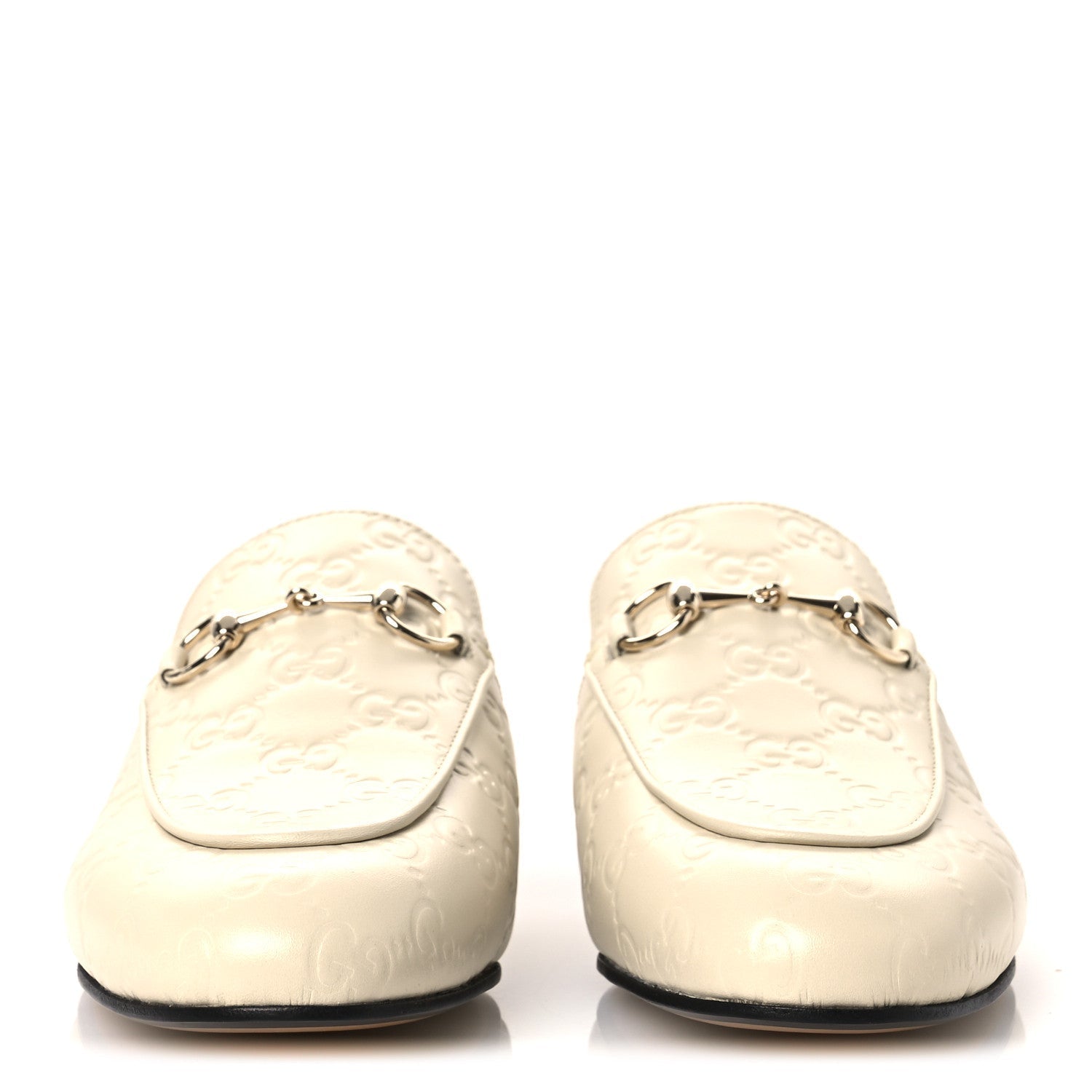 GLAMOUR CALFSKIN GUCCISSIMA WOMENS PRINCETOWN SLIPPERS NEW IVOIRE