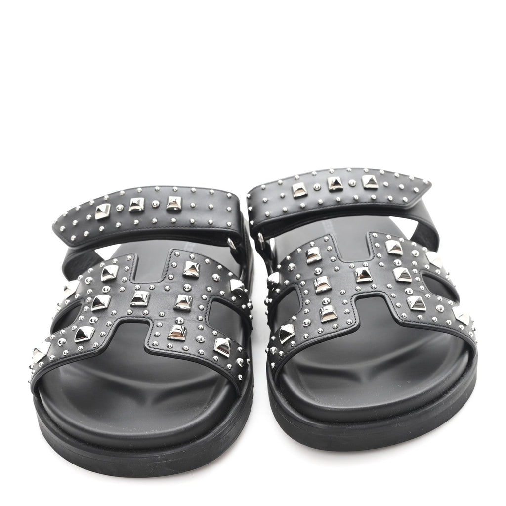 CALFSKIN MEDOR STUDDED WOMENS CHYPRE SANDALS BLACK