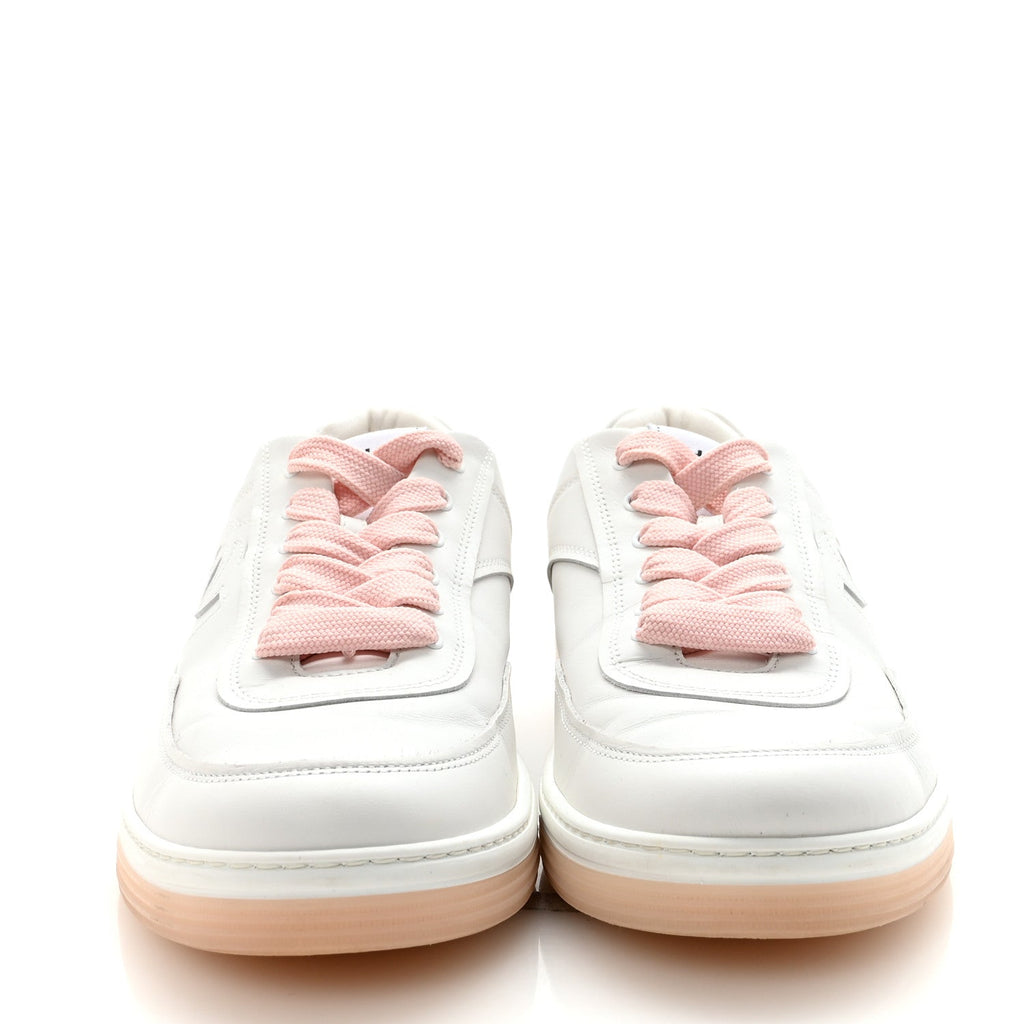CALFSKIN WOMENS CC SNEAKERS WHITE LIGHT PINK