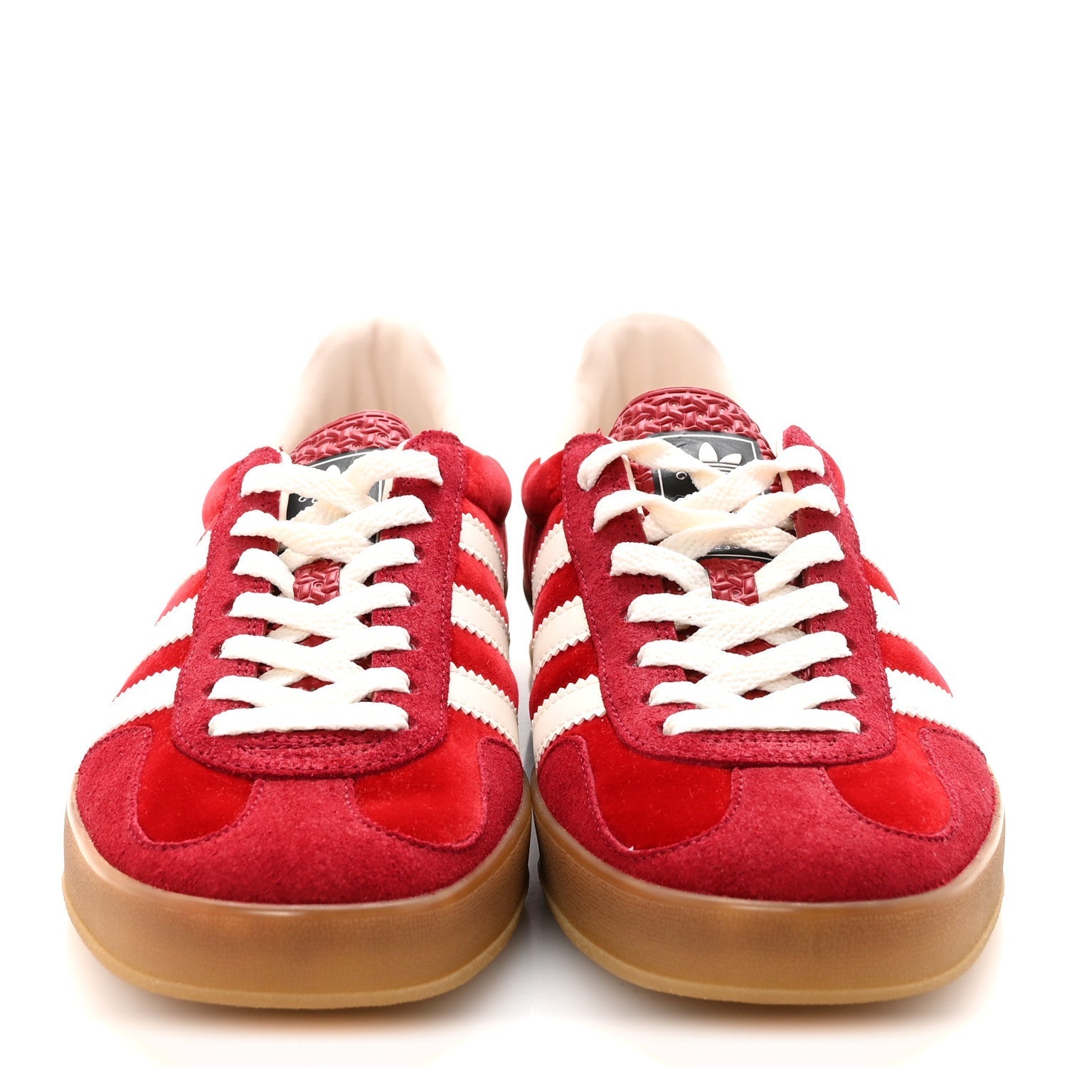 X ADIDAS SOFTY VELVET SUEDE MADEIRA DEMETRA MENS GAZELLE SNEAKERS VULCANIC RED OFF WHITE HIBISCUS RED