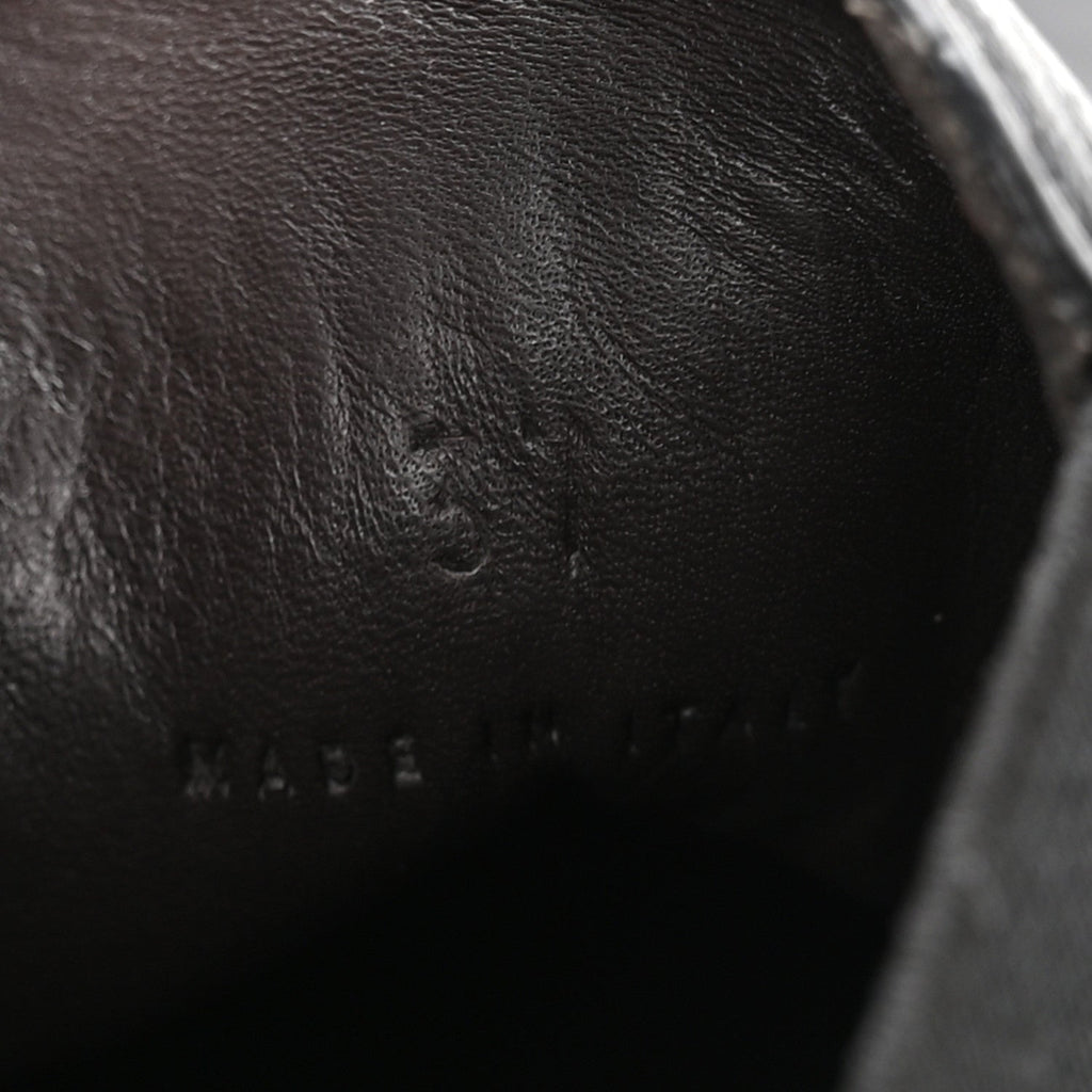CALFSKIN THE TIRE CROPPED CHELSEA SHORT BOOTS BLACK TRANSPARENT