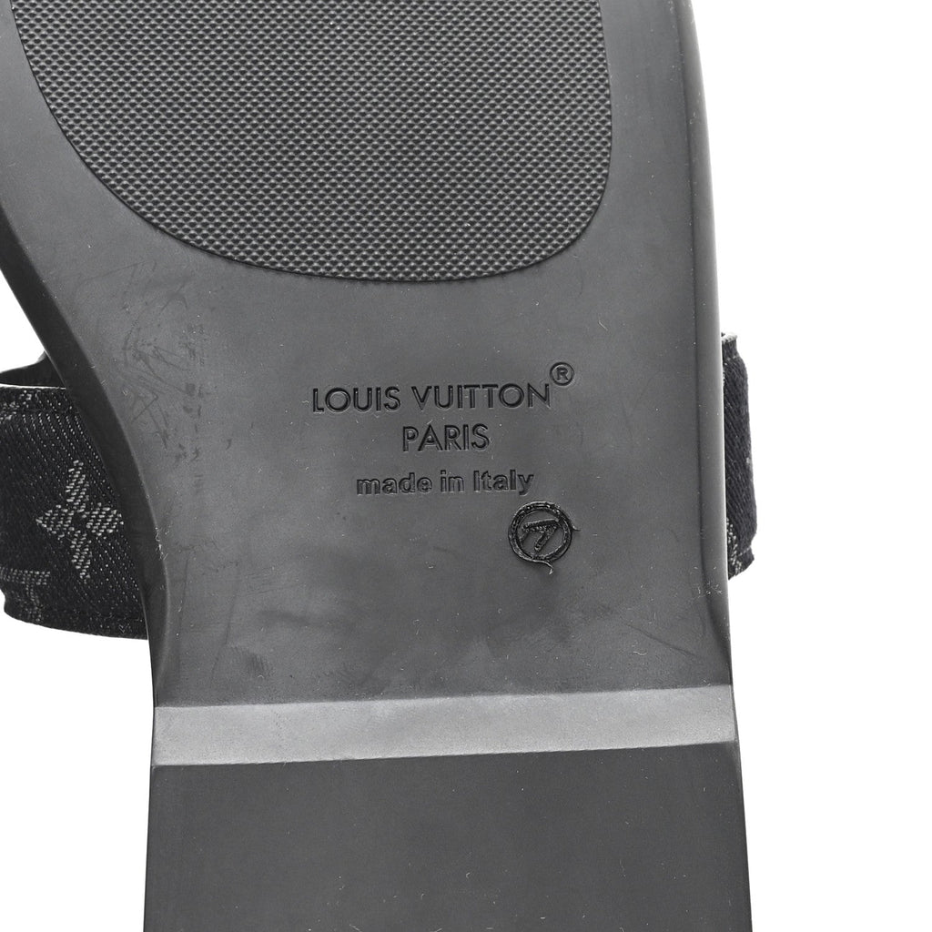 MONOGRAM DENIM MENS LV OASIS MULES BLACK