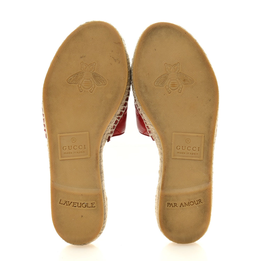 NAPPA MATELASSE GG MARMONT ESPADRILLE SLIDE SANDALS HIBISCUS RED