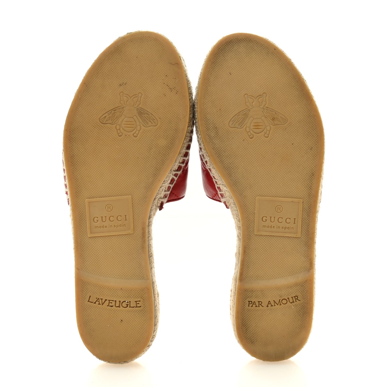 NAPPA MATELASSE GG MARMONT ESPADRILLE SLIDE SANDALS HIBISCUS RED
