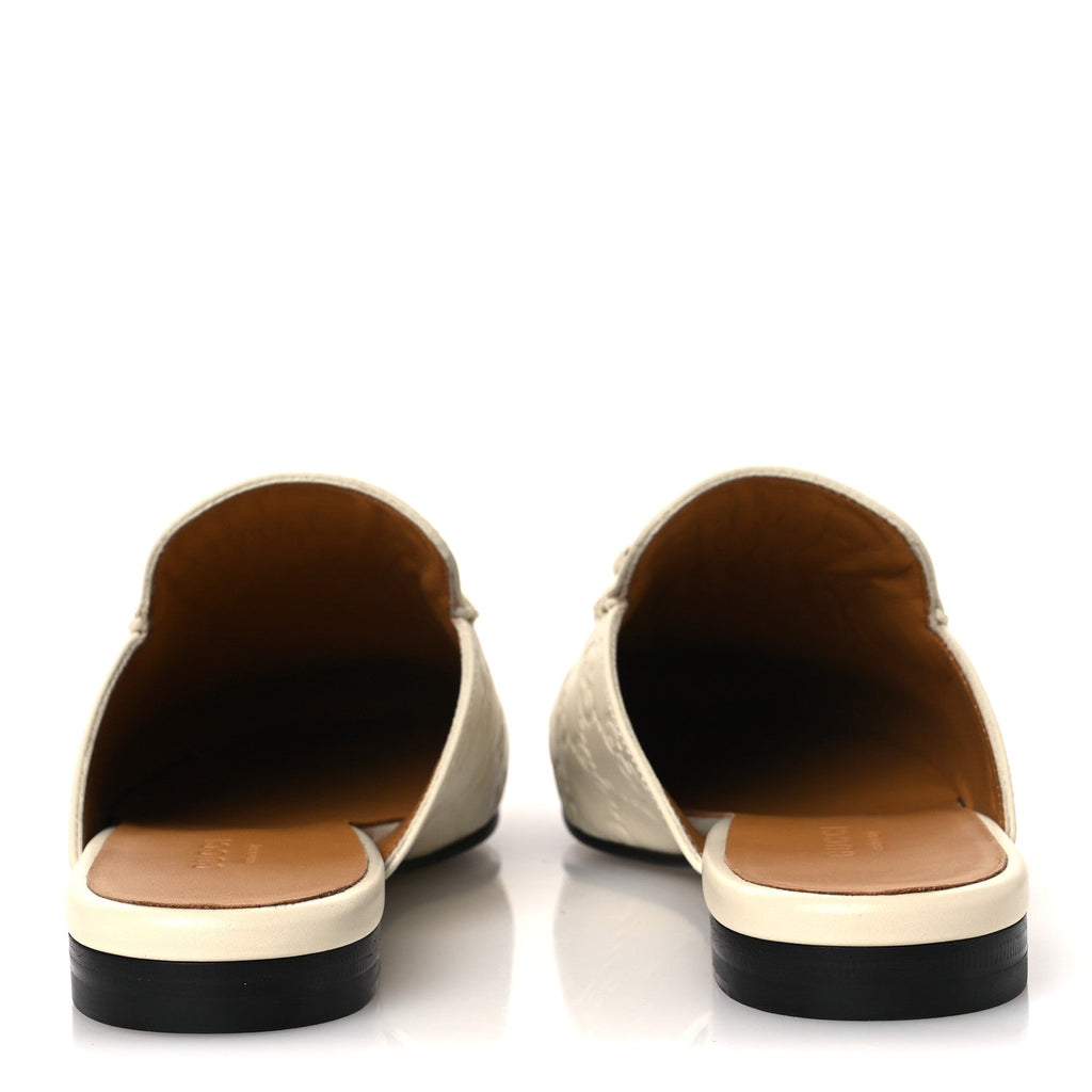 GLAMOUR CALFSKIN GUCCISSIMA WOMENS PRINCETOWN SLIPPERS NEW IVOIRE