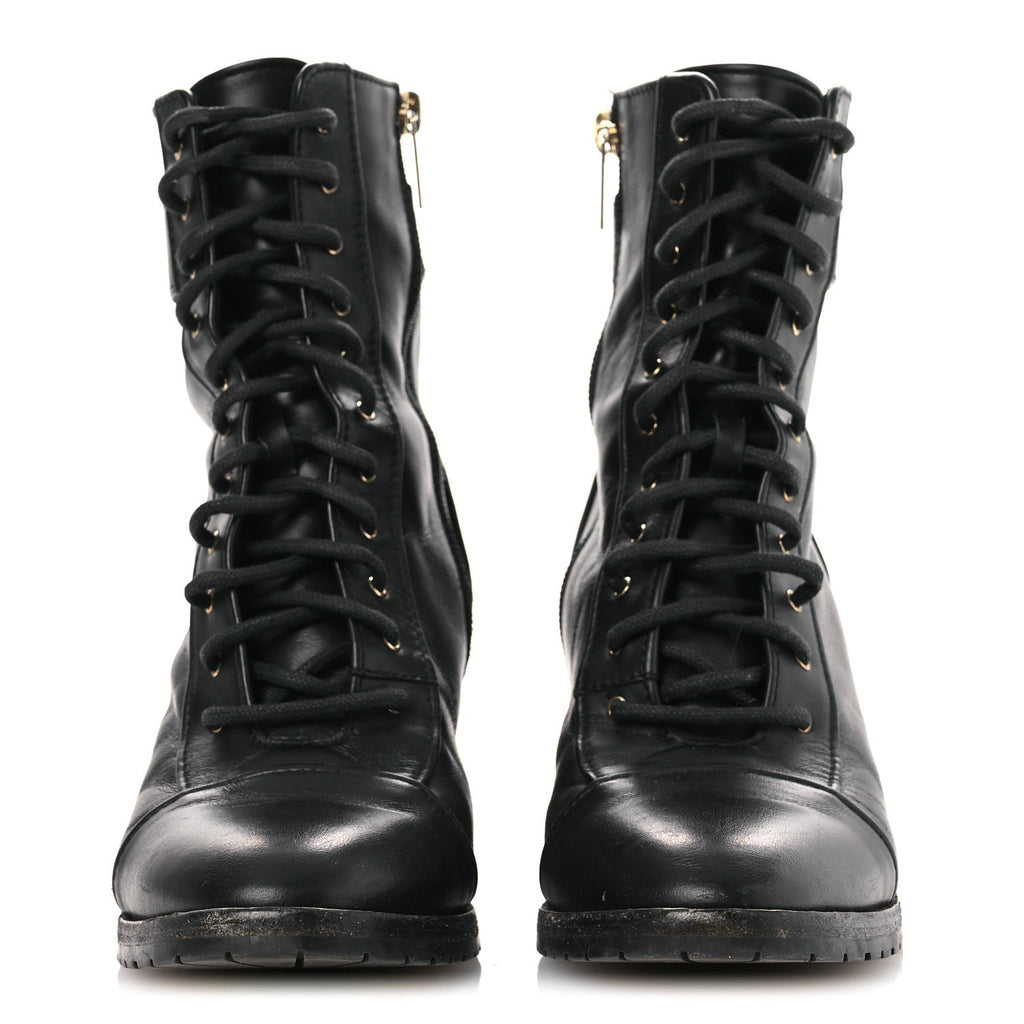 CALFSKIN COMBAT BOOTS BLACK