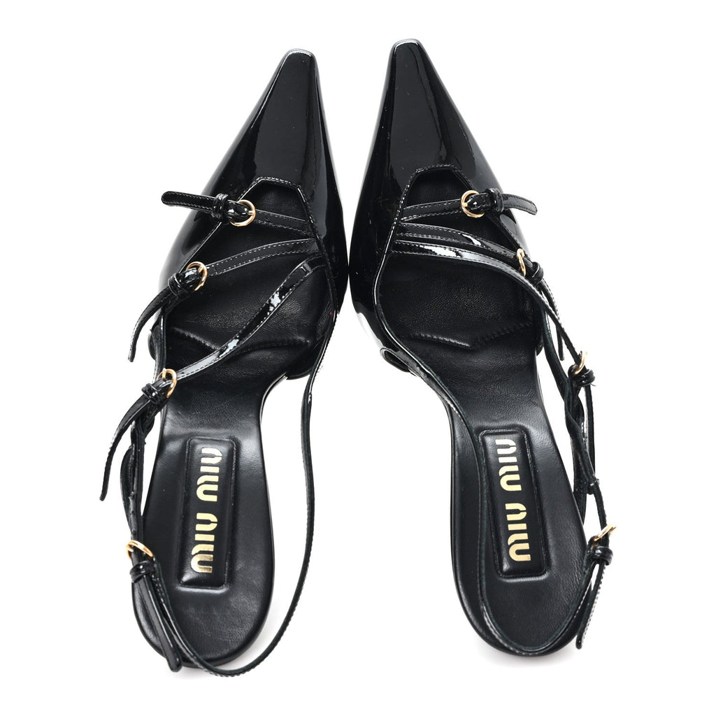 VERNICE BUCKLE SLINGBACK PUMPS BLACK