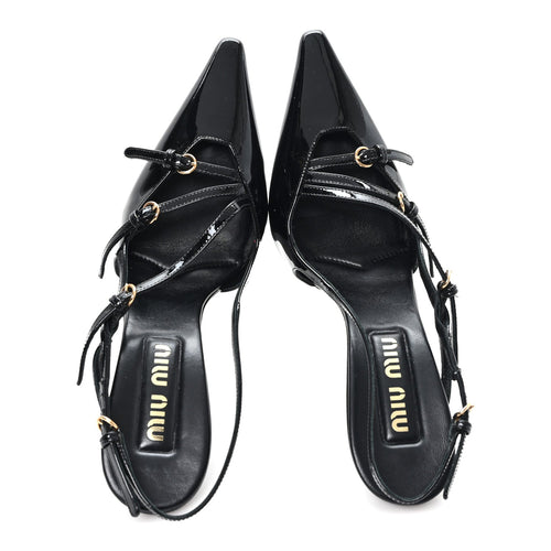 VERNICE BUCKLE SLINGBACK PUMPS BLACK