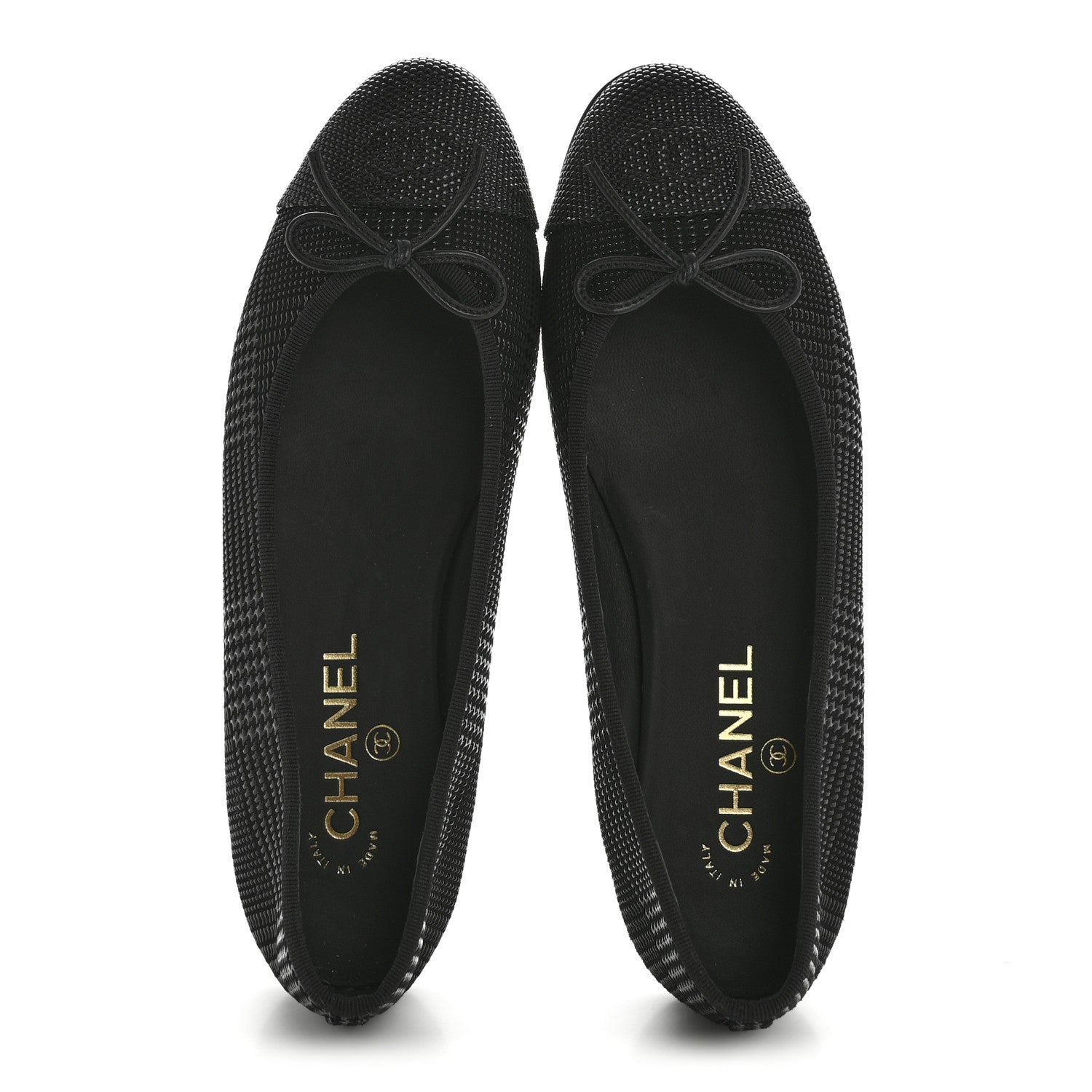 SUEDE KIDSKIN CAP TOE CC BALLERINA FLATS BLACK