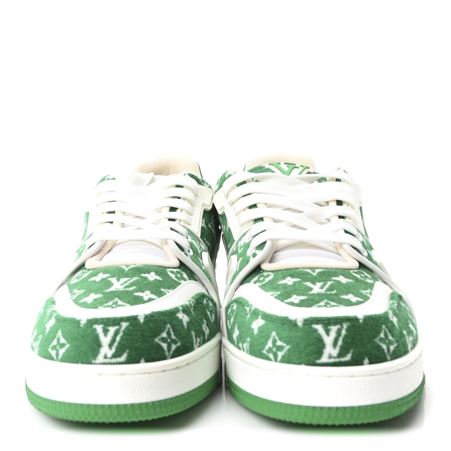 JACQUARD VELVET MONOGRAM MENS LV TRAINER SNEAKERS VERT