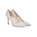 Jimmy Choo Romy 85 Glitter Heeled Pumps - Silver Glitter