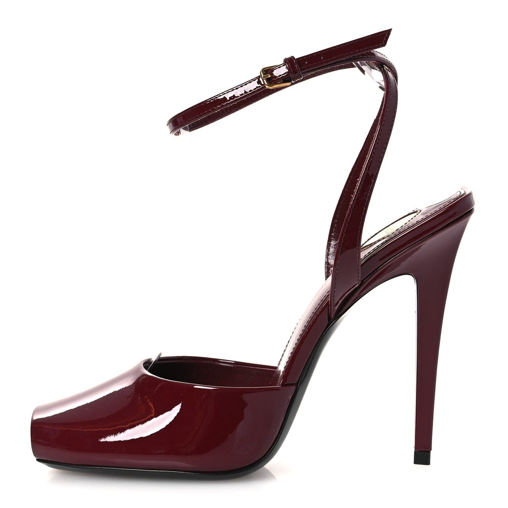 PATENT CALFSKIN LA SCANDALE 110 SANDALS GRENAT