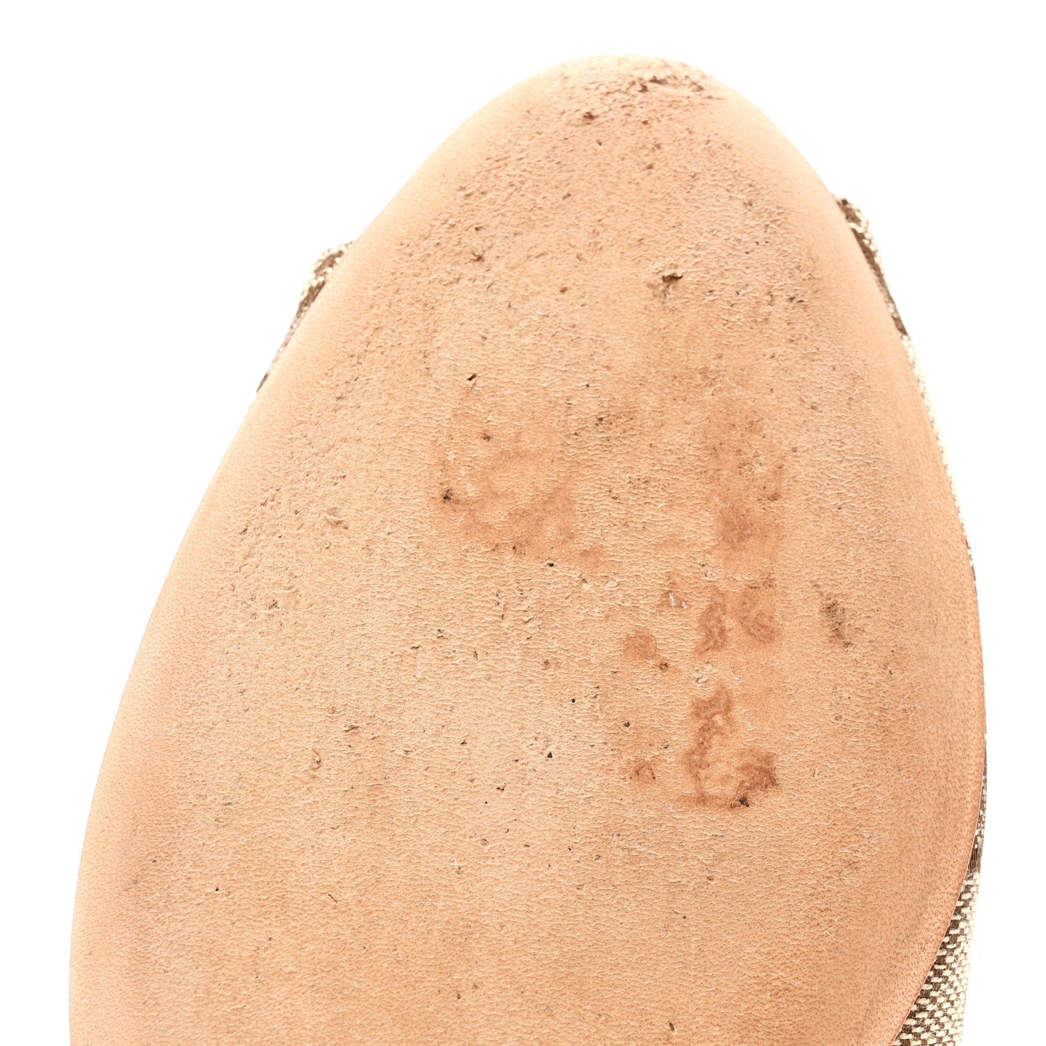 MONOGRAM MIRO SOFT CALFSKIN WOMENS HORSEBIT PEEP TOE FLATS BEIGE EBONY MYSTIC WHITE