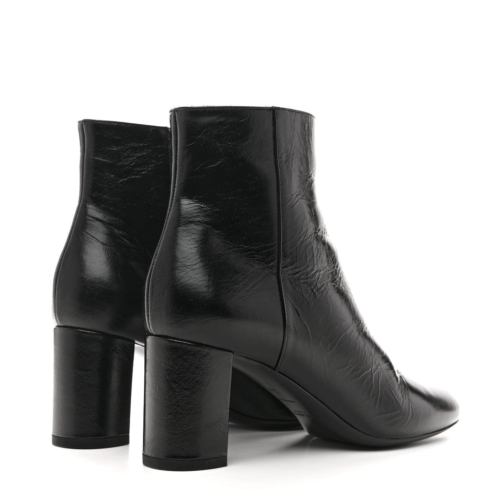 CALFSKIN LOULOU 70 UNIFORM ANKLE BOOTS BLACK