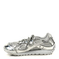 CALFSKIN FISHNET FABRIC ORBIT SNEAKERS SILVER