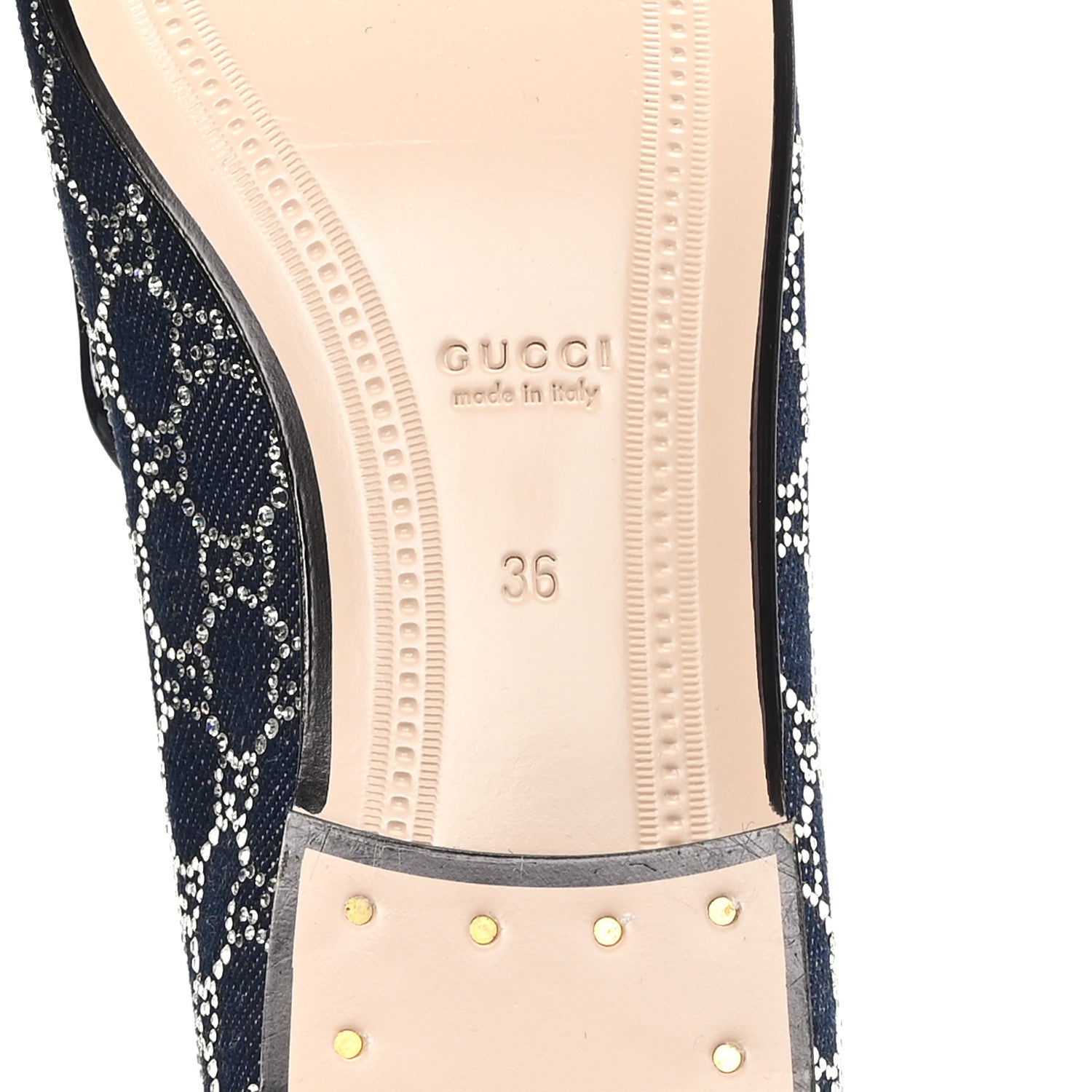 NEW DENIM CRYSTAL GG MONOGRAM WOMENS 1953 HORSEBIT JORDAAN LOAFER BLUE