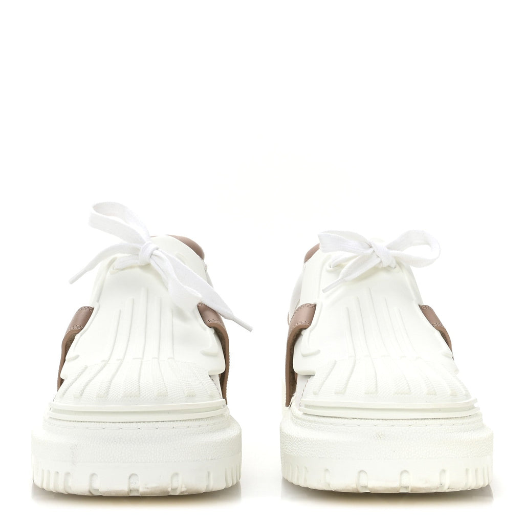 CALFSKIN BI-COLOR DIOR-ID PLATFORM SNEAKERS WHITE NUDE