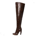 CROC EFFECT CANALAZZO OVER THE KNEE BOOTS BARREL