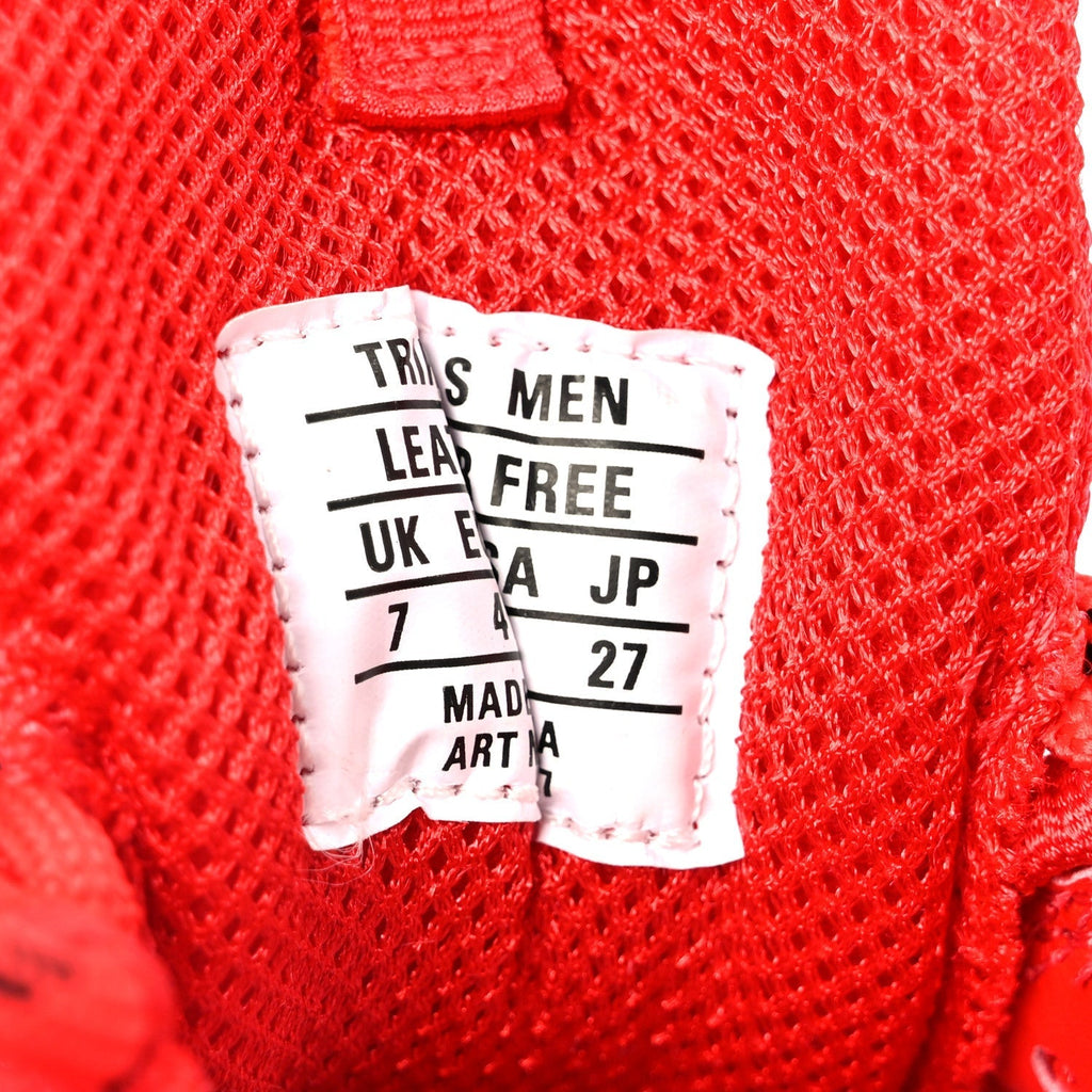 WASHED EFFECT FABRIC MESH MENS TRIPLE S SNEAKERS RED BLACK