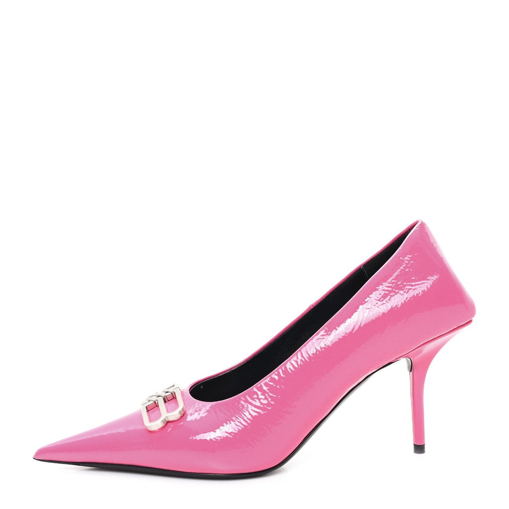 SHINY CALFSKIN BB SQUARE KNIFE 80MM PUMPS SWEET PINK