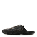 X NEW BALANCE BLEACHED CALFSKIN 530 SL SLIP-ON SNEAKERS MULES BLACK