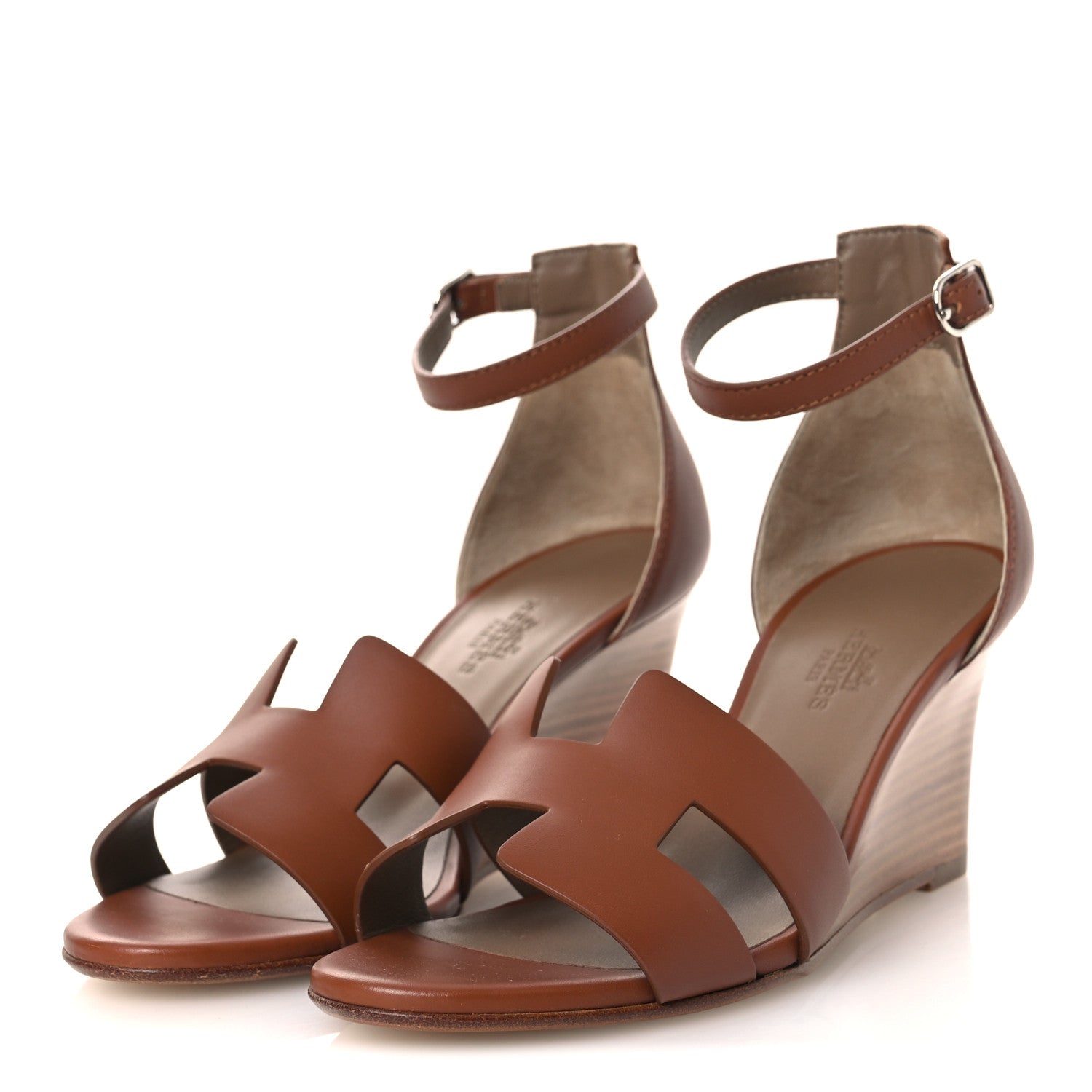 CALFSKIN LEGEND WEDGE SANDALS GOLD