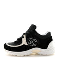 FABRIC CALFSKIN SUEDE CC SNEAKERS BLACK WHITE