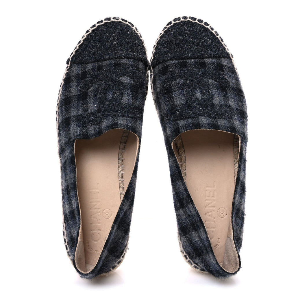 PLAID FABRIC CC ESPADRILLES GREY