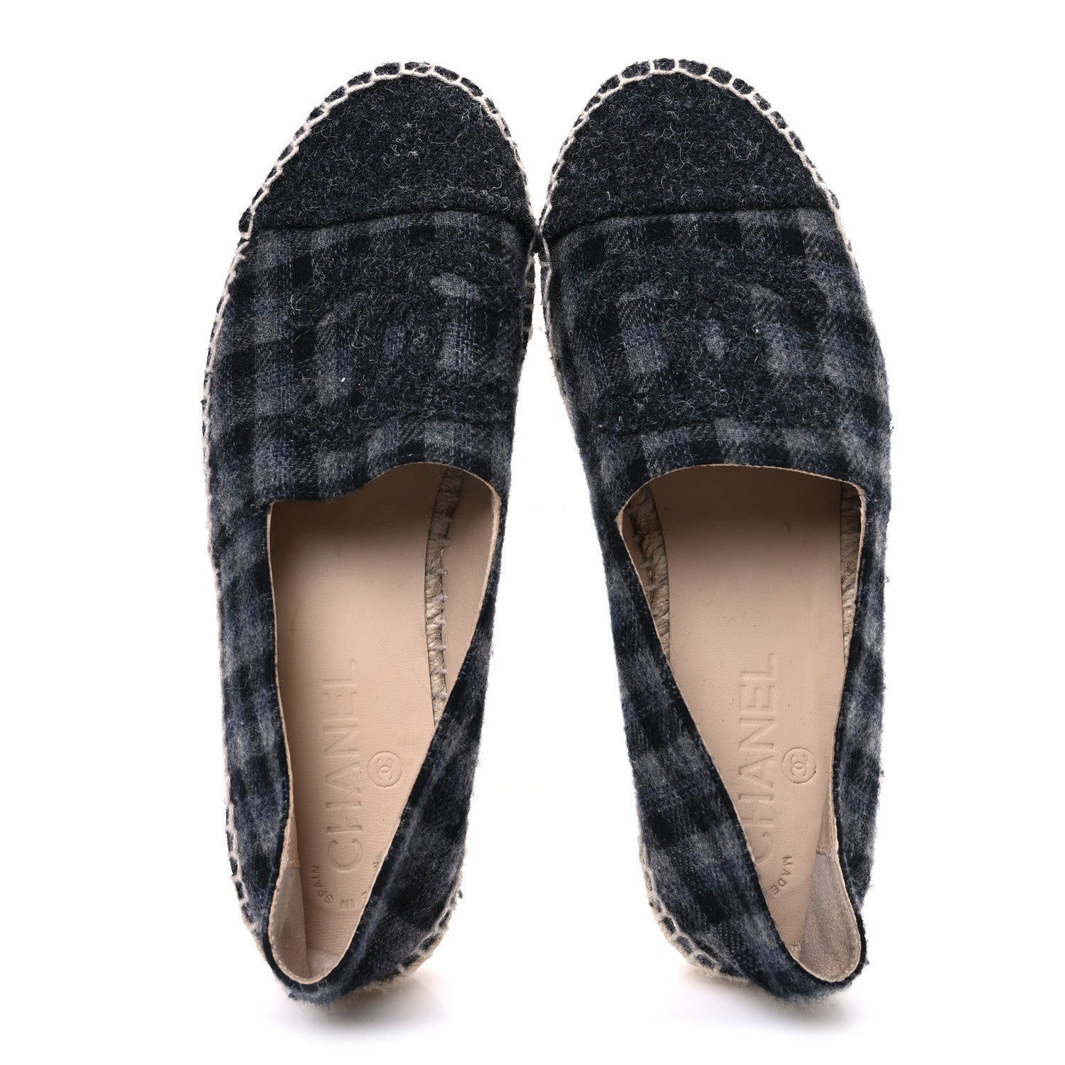 PLAID FABRIC CC ESPADRILLES GREY